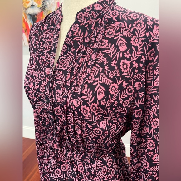 Floral Pintuck Long Sleeve Dress - Picture 5 of 10